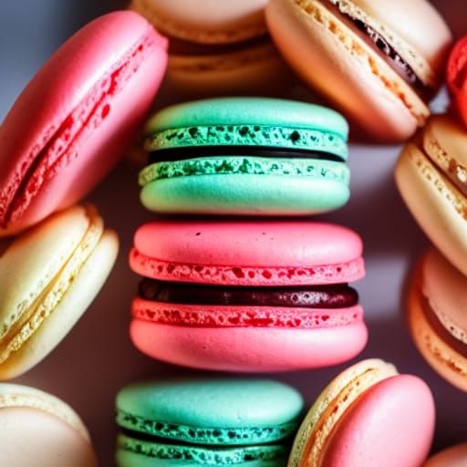 Macaron Tower in Professional Photography Style