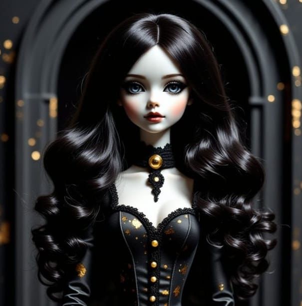 Blythe Doll in Yellow Gown, Jasper Johns Style