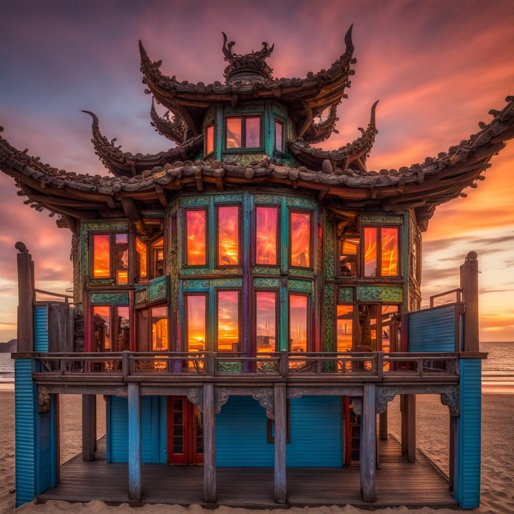 Gaudí-Style Beach House with Ming Roof