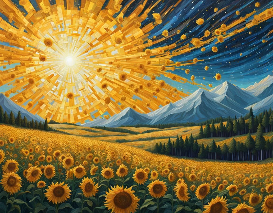 Surreal Day and Night Hyperrealistic Splash Art