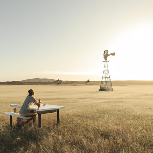 Outback Breakfast: Windmill and Morning Light