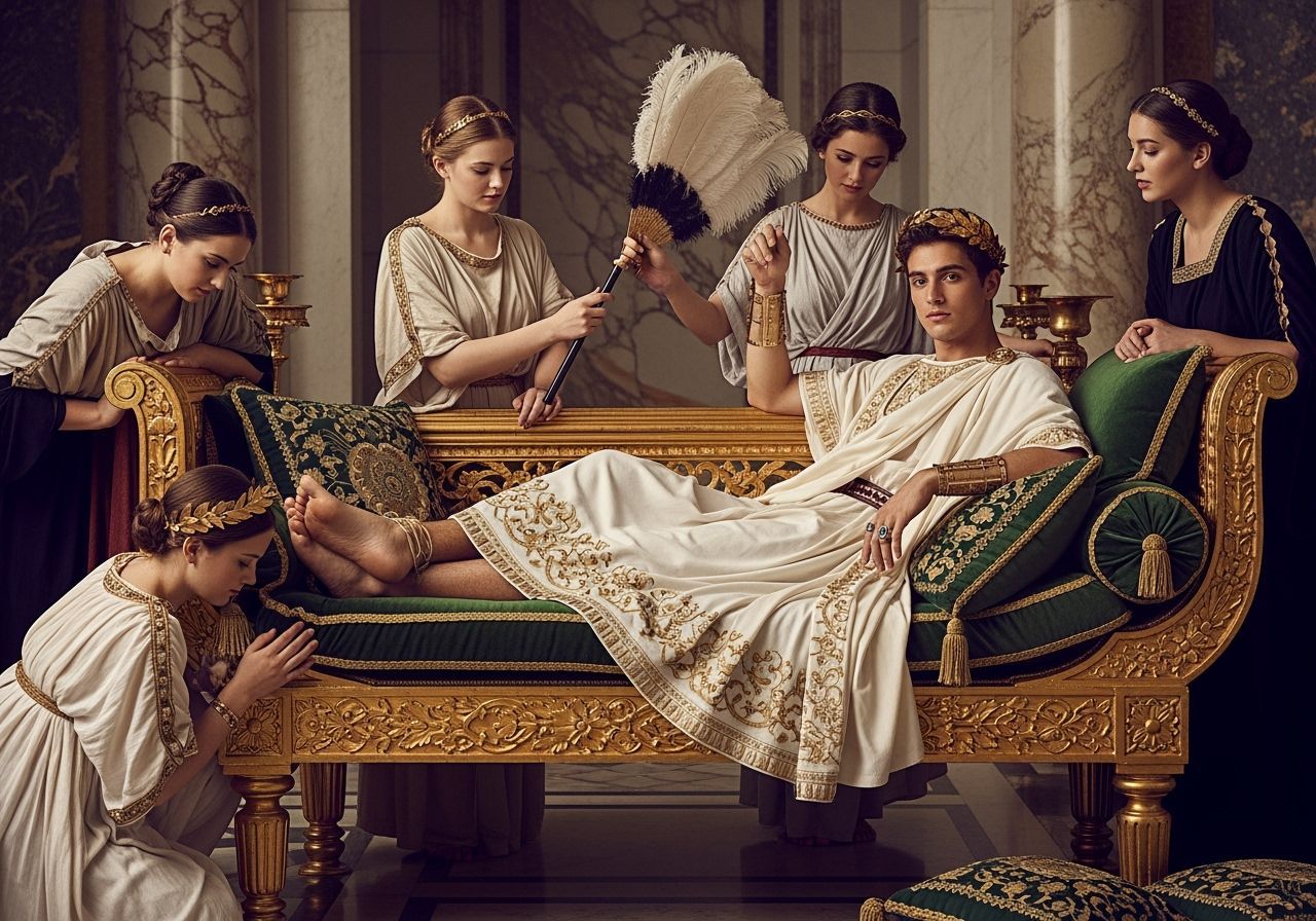 Roman Emperor in Lavish Palace, Baroque Style