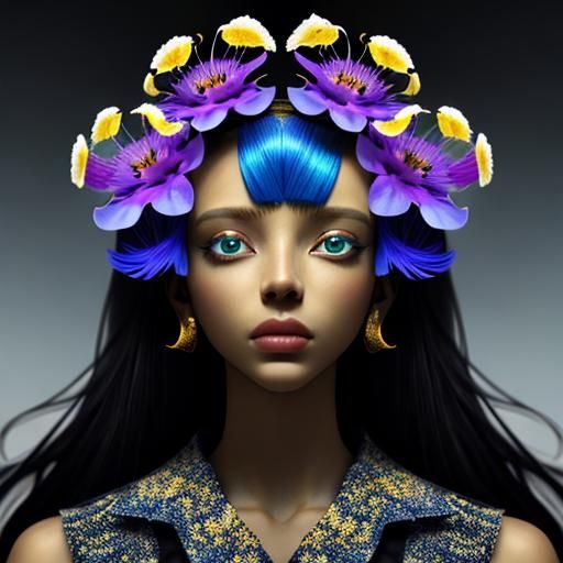Colorful Floral and Facial Fusion in High Resolution