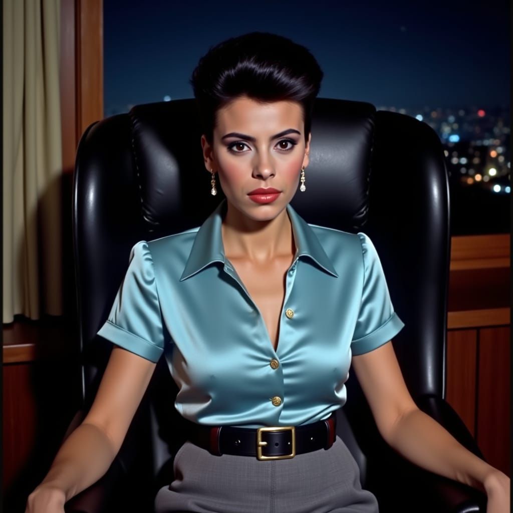 Lebanese Secretary in Film Noir Detective Office