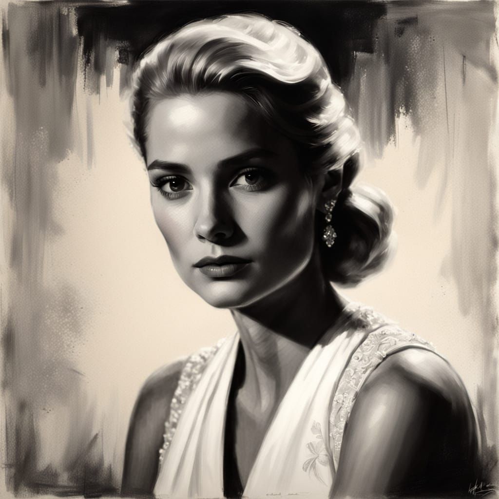 Elegant Portrait of a Hollywood Starlet in Evening Gown