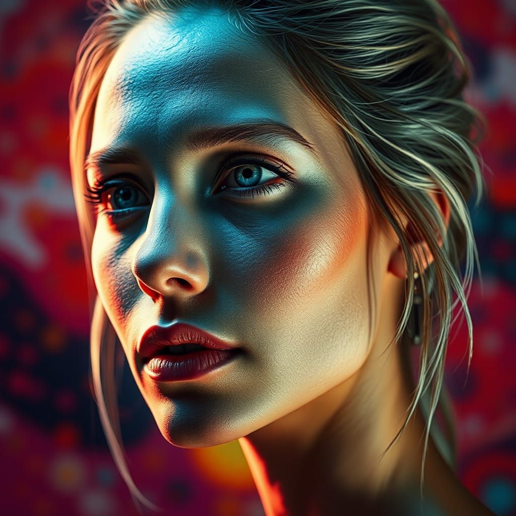 Hyperrealistic Portrait with Dramatic Lighting