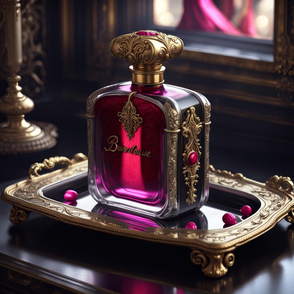 Burlesque Perfume Bottle in Dark Fantasy Concept Art