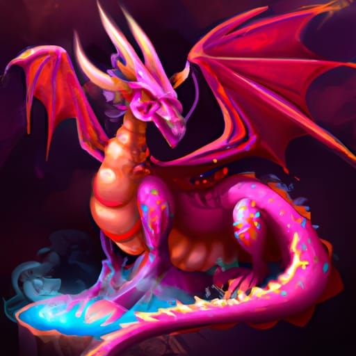 Royal Ruby Dragon Digital Illustration