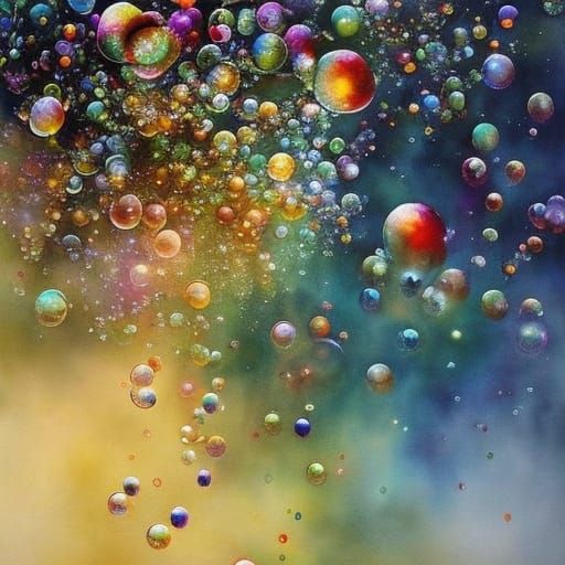 Iridescent Watercolor Soap Bubbles