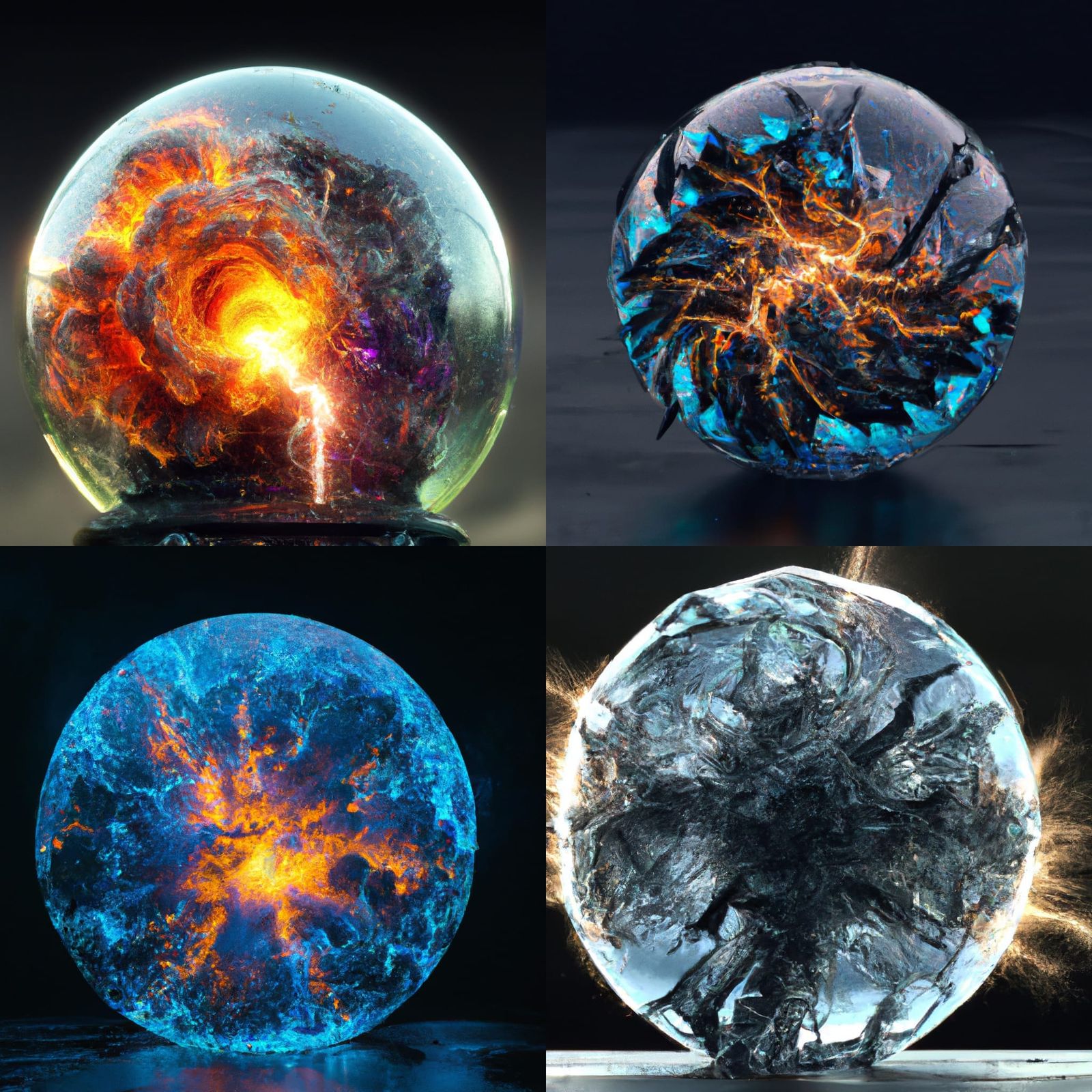 Eruption Apocalypse in Glass Ball: Digital Illustration