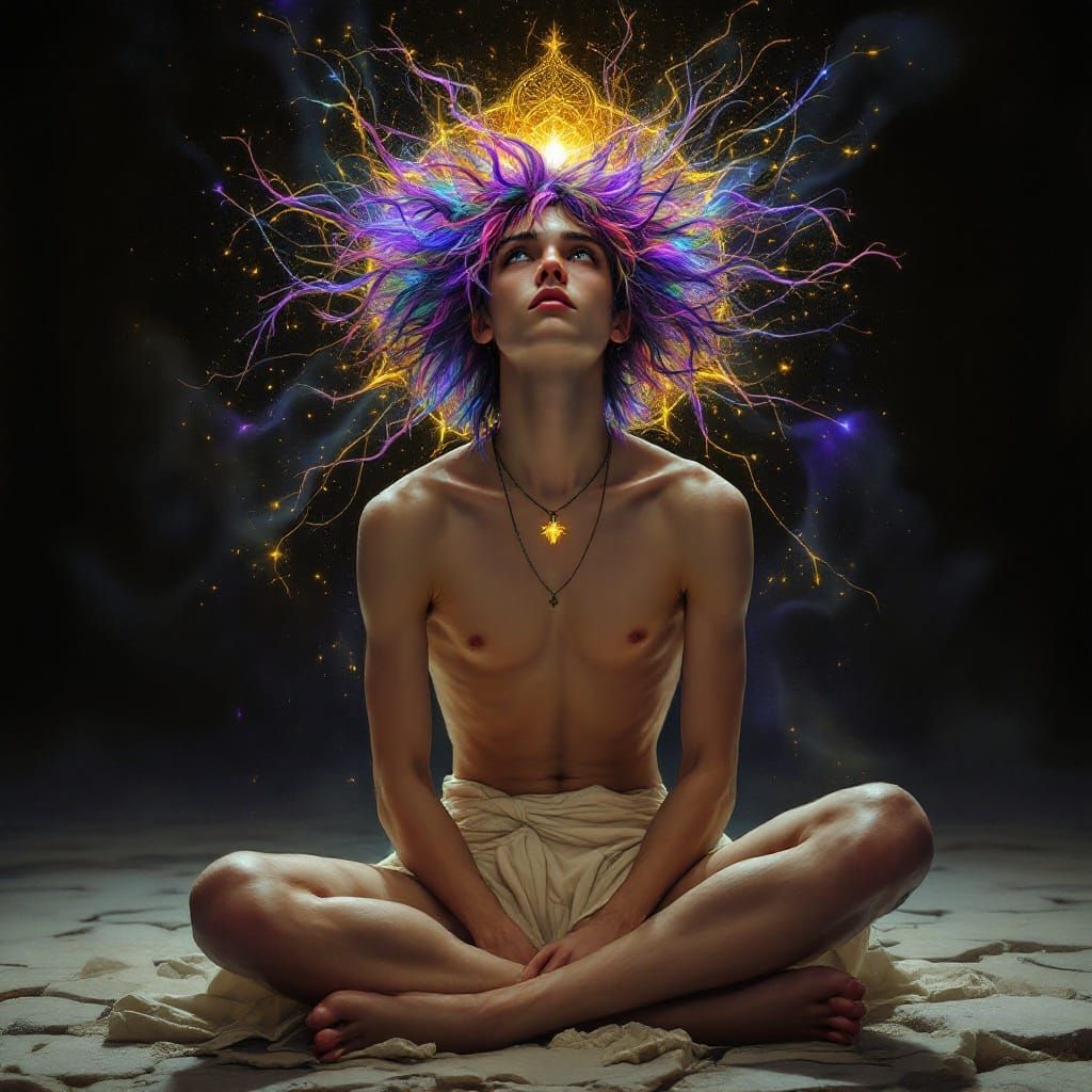 Enigmatic Monk Lost in Contemplation