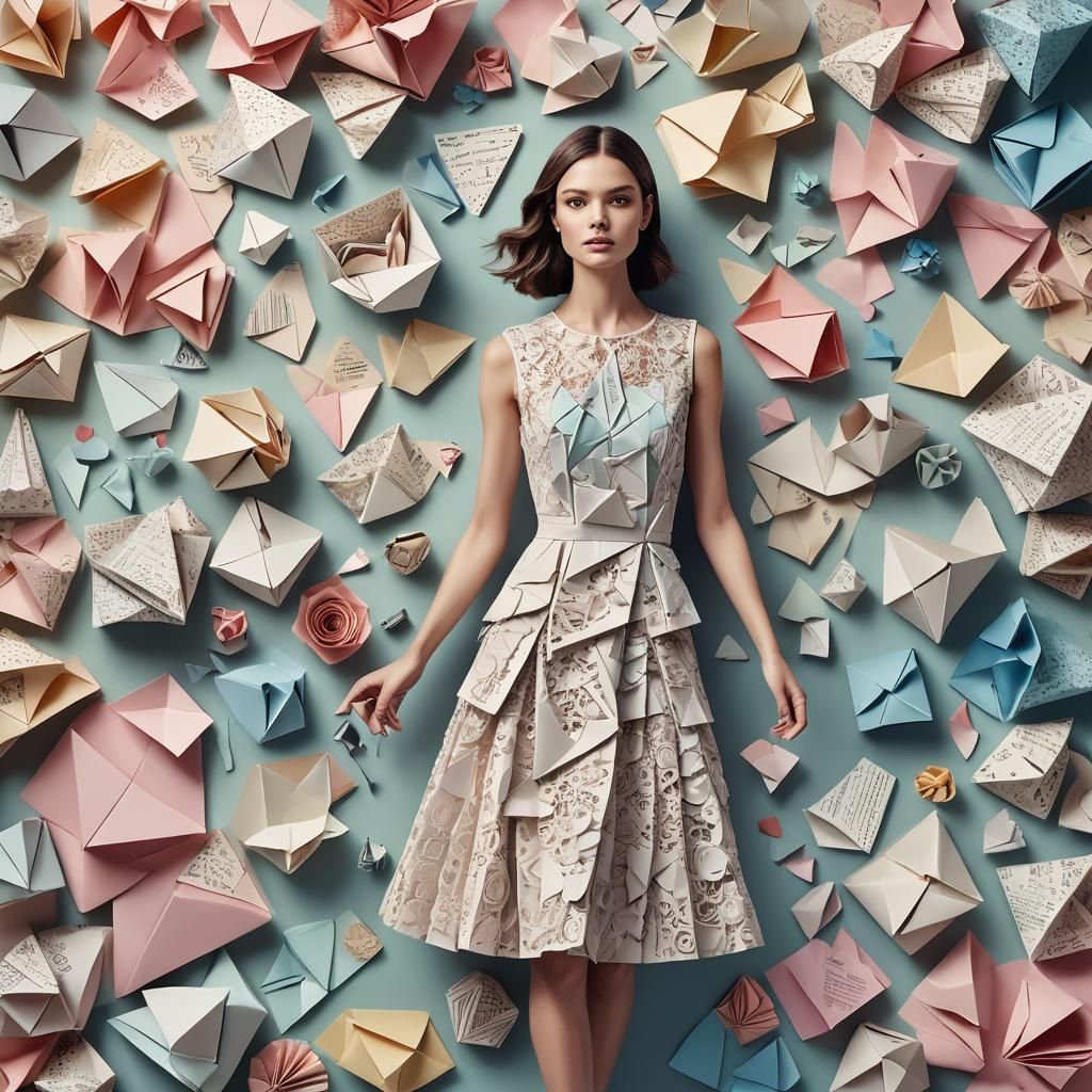 Origami Paper Dresses in High-Fashion Photography