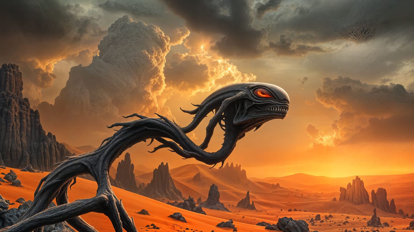 Alien Predator Wailer on Orange Planet