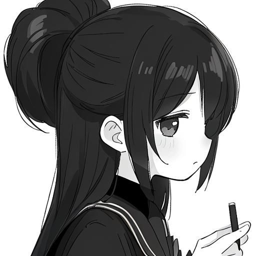 Monochrome Portrait of a Woman in School Uniform