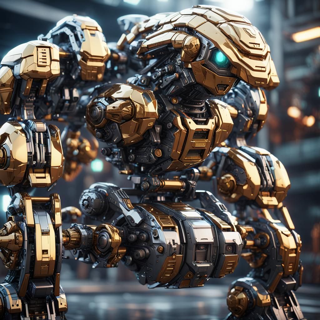 Futuristic Mecha-Chicken in Sci-Fi Cinematic Style