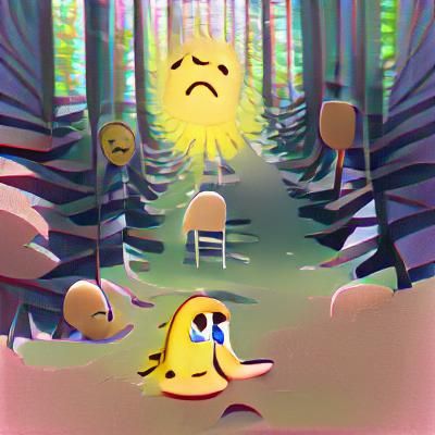 Sadness Depicted in a Sunny Forest
