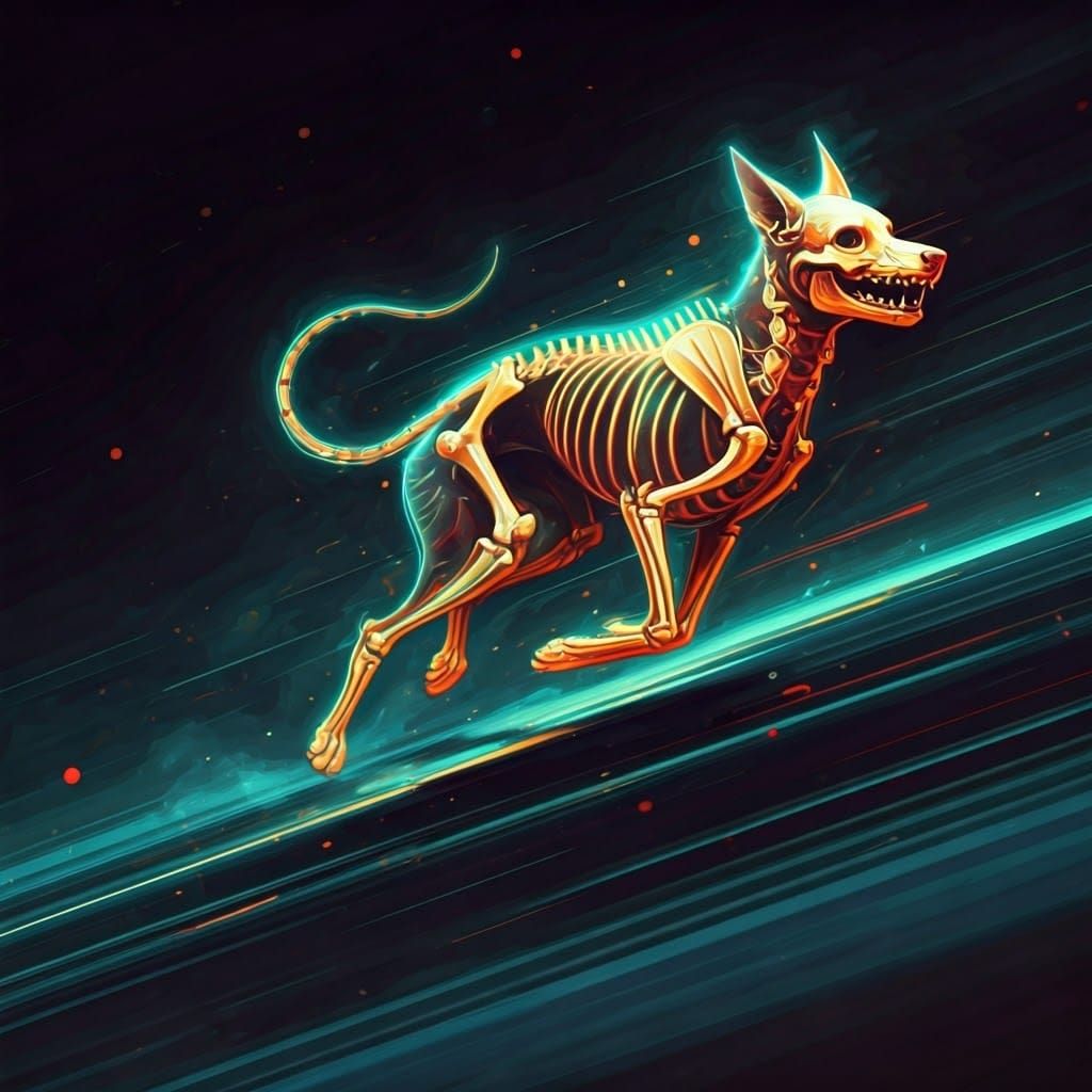 Ethereal Luminescence: A Dog in Futuristic Style