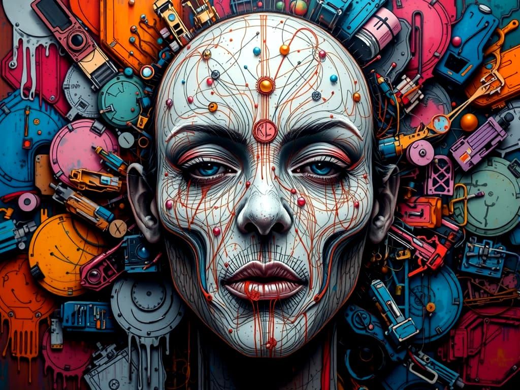Street Art Portrait in Graffiti Style