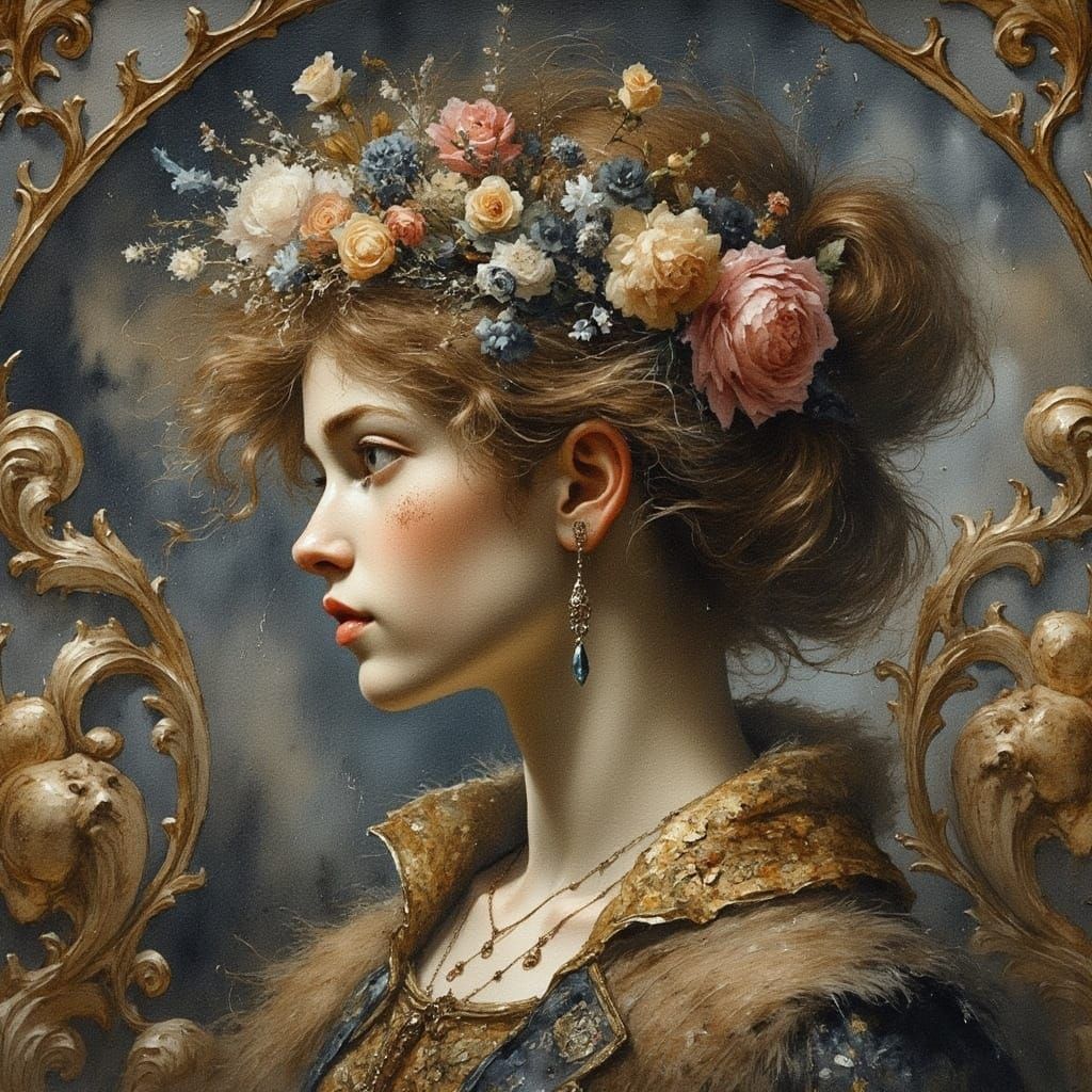 Portrait of a Maiden in Old School Style