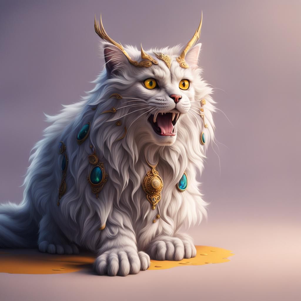 Hyperrealistic Fantasy Cat in Detailed Matte Painting
