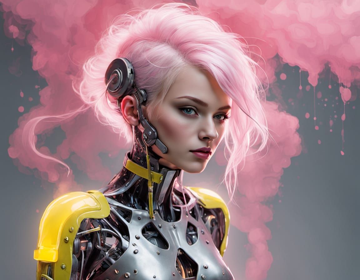 Cyberpunk Goddess in Vibrant Hues