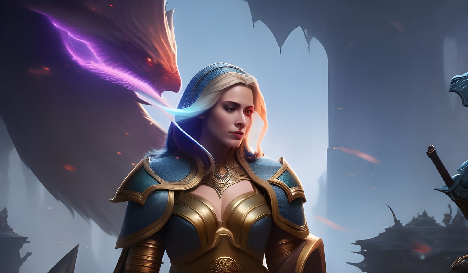 Jaina Proudmoore Portrait in Fantasy Art Style