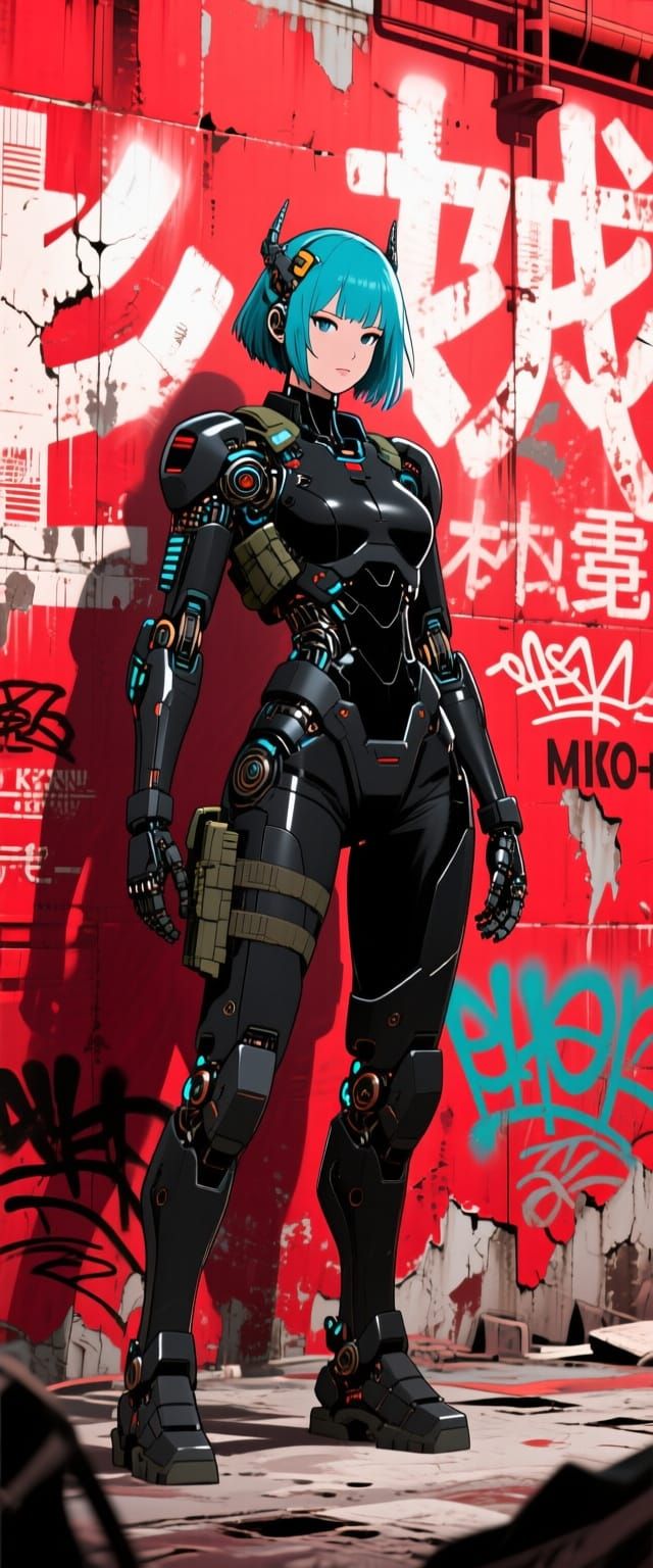 Hybrid Cyborg Soldier in Gritty Industrial Setting