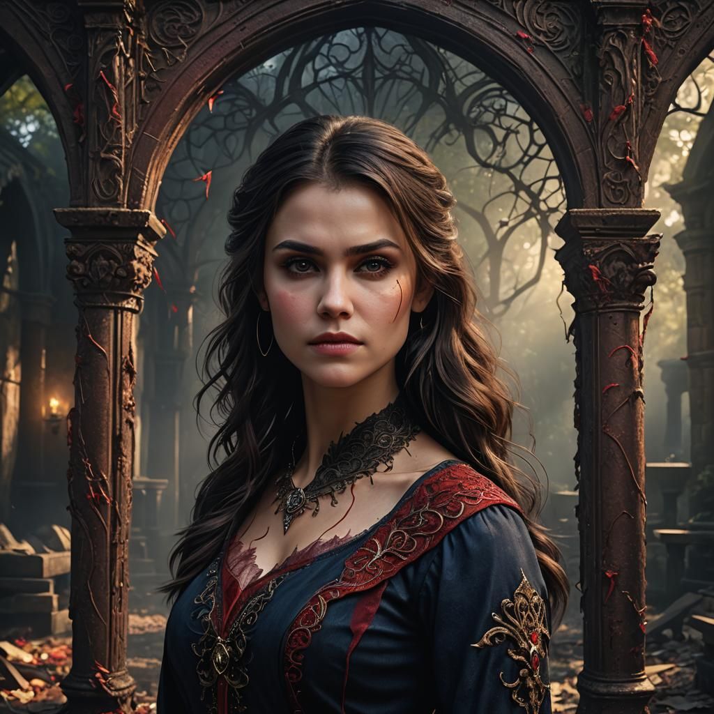 Detailed Portrait of a Young Woman in Deep Color