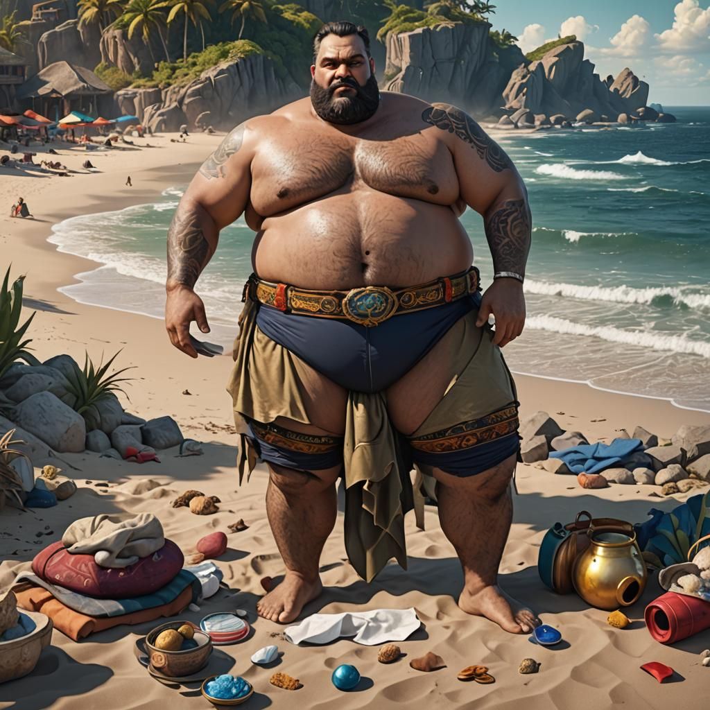 Detailed Matte Painting: Man on a Beach