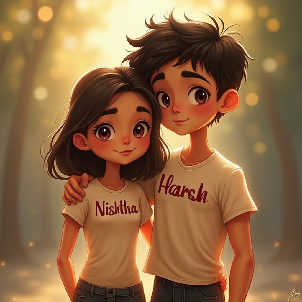 Sweet Couple in Whimsical Love