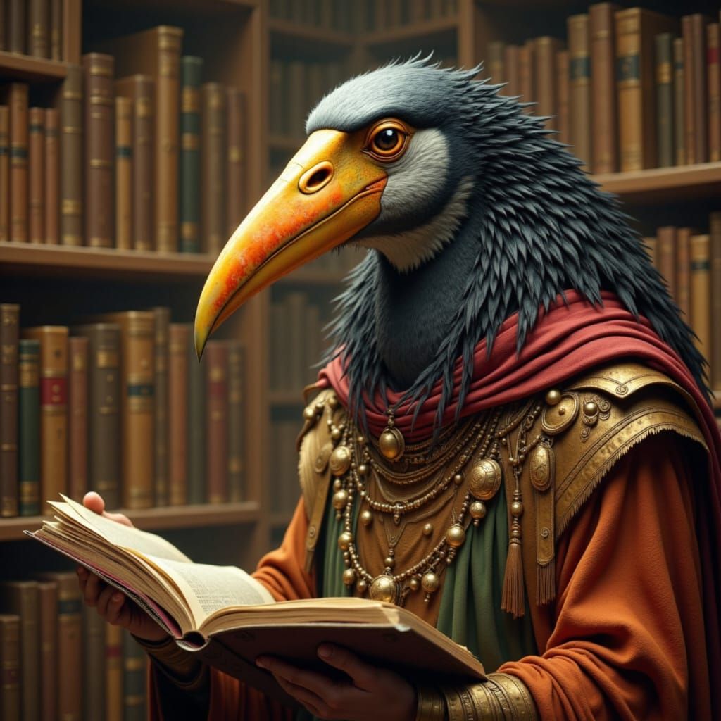 Thoth as Ibis-Headed Cleric in Library, Cinematic