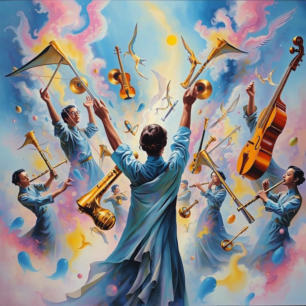 Ethereal Hands Play Music in Dreamlike Setting