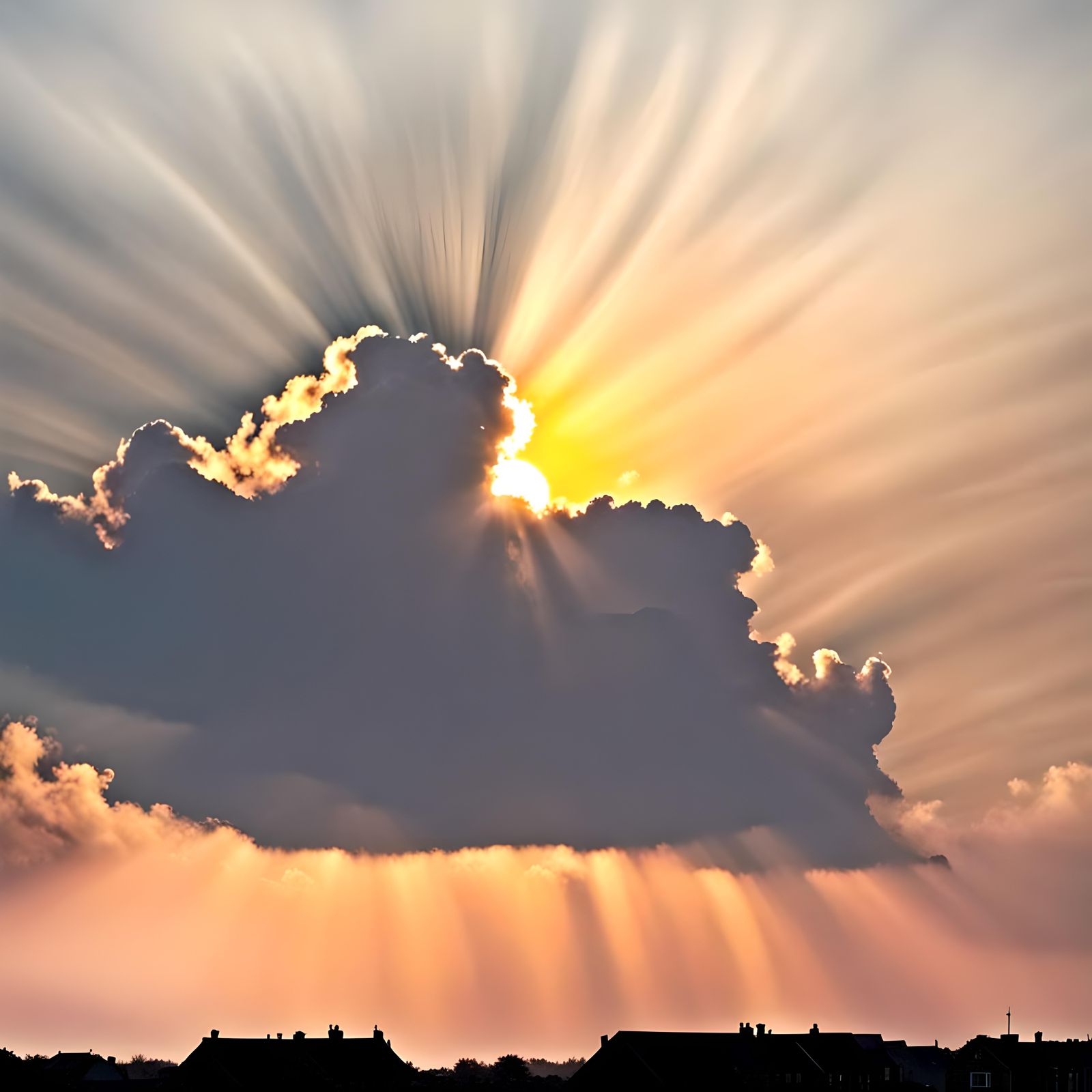 Sun Briefly Hidden Behind Cloud