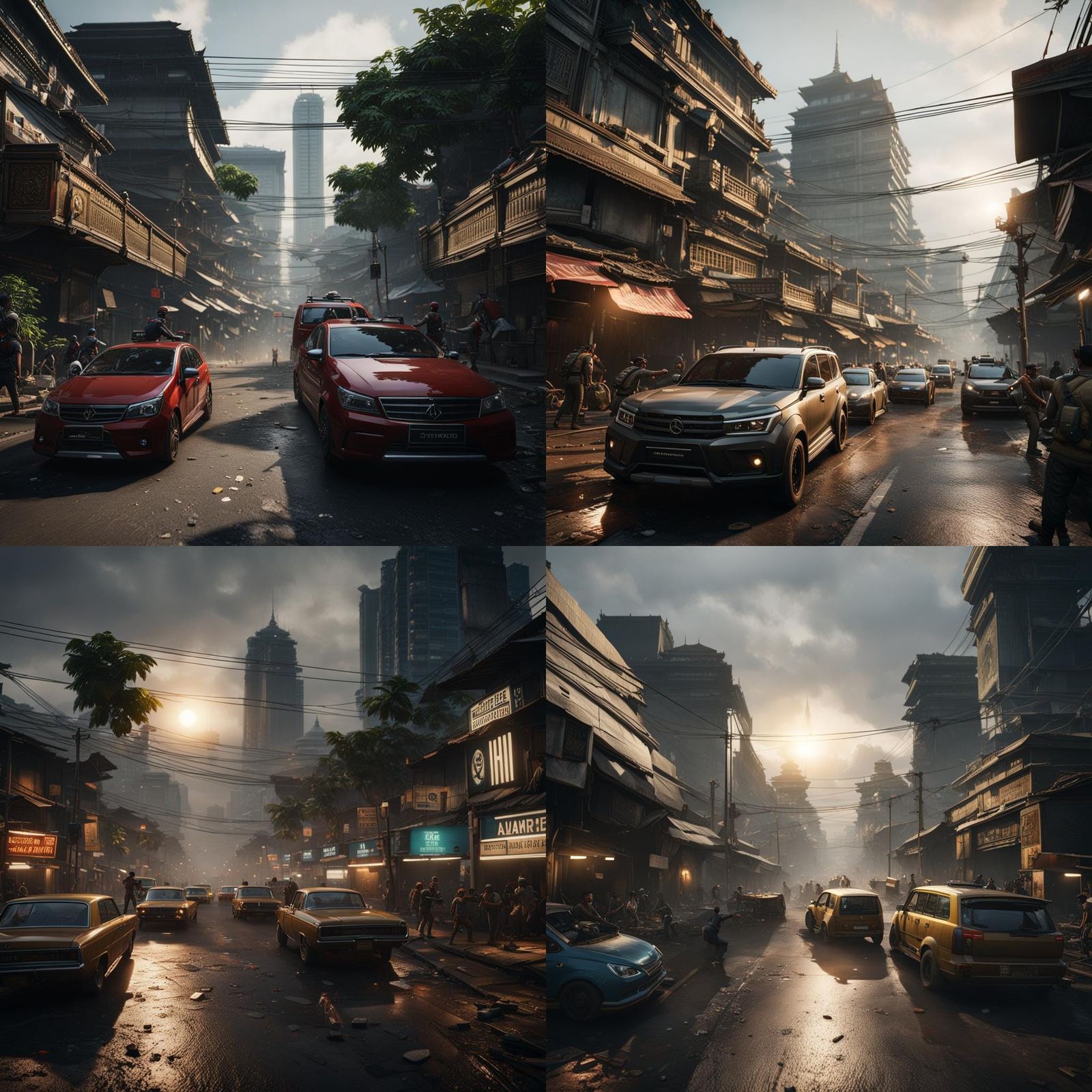 Political Unrest in Jakarta: 3D Game Cinematic Scene