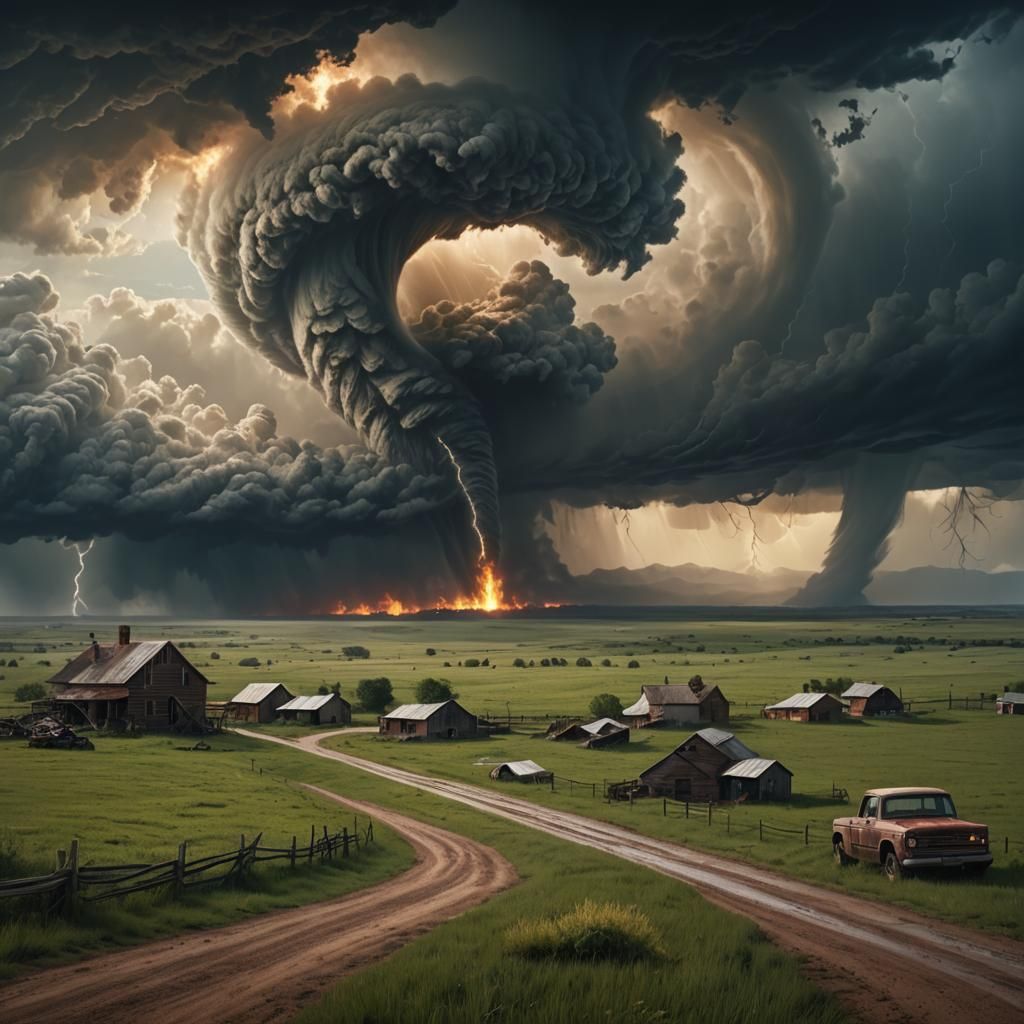 Epic Twister Over USA Countryside