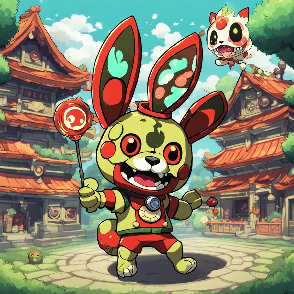 Springtrap as Jibanyan: Anime Style Reimagining
