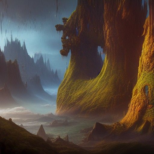 Fantastical Matte Painting with Intricate Details