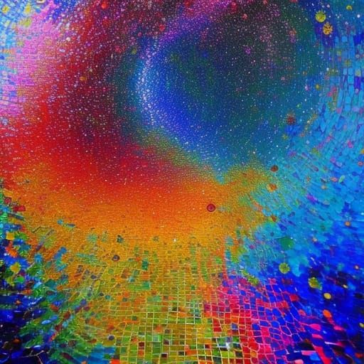 Vibrant Multicolored Glass Mosaic Underwater Dreamscape