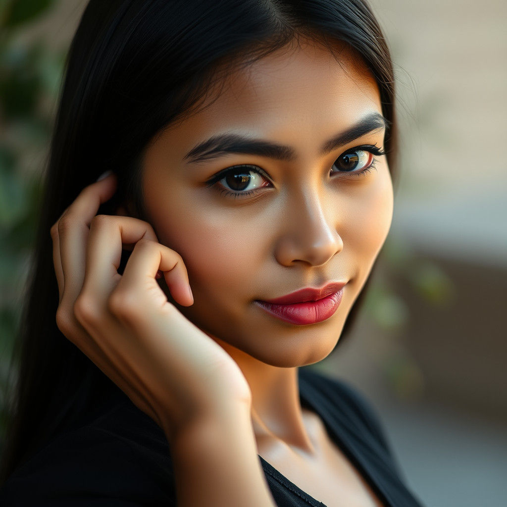 Serene Portrait of a Young Woman in Natural Light