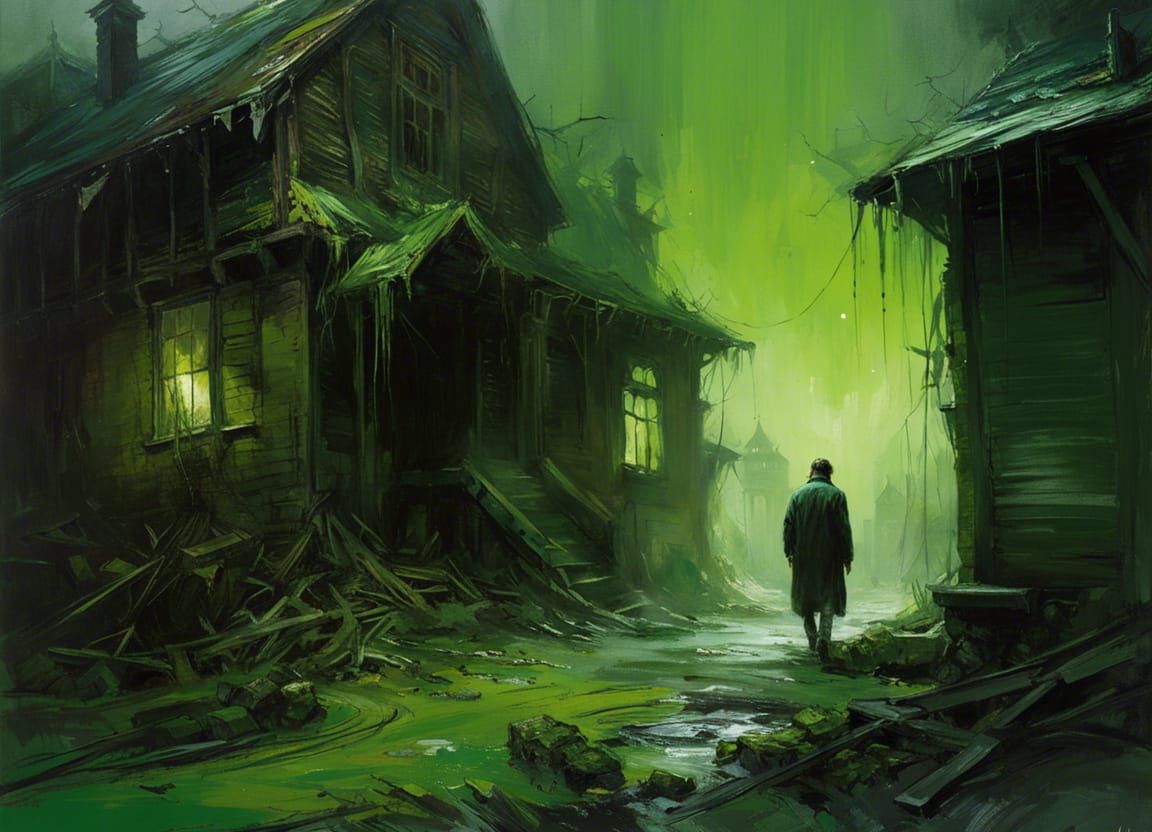 Lovecraftian Horror Unleashed in Haunted House Painting