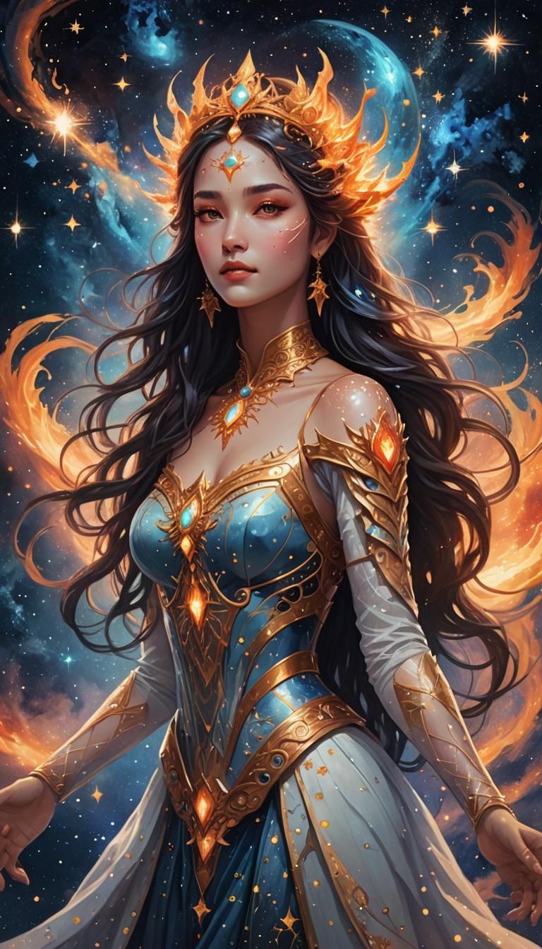 Celestial Princess Connected to the Universe