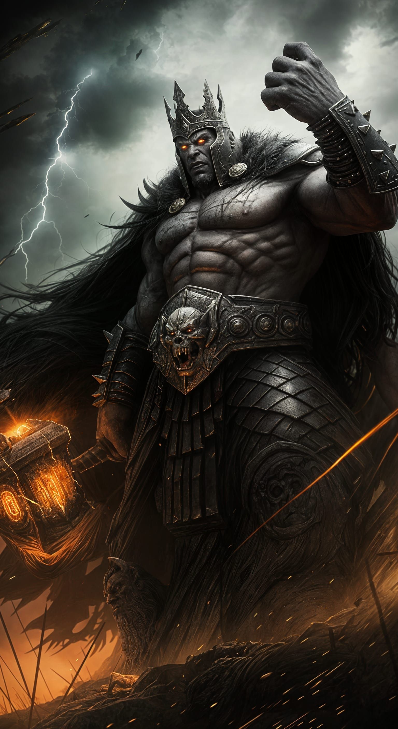 Hyper-Realistic Fantasy Illustration of Gorzhul the Titanban...