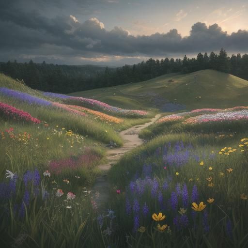 Hyperrealistic 3D Render of a Summer Flower Garden