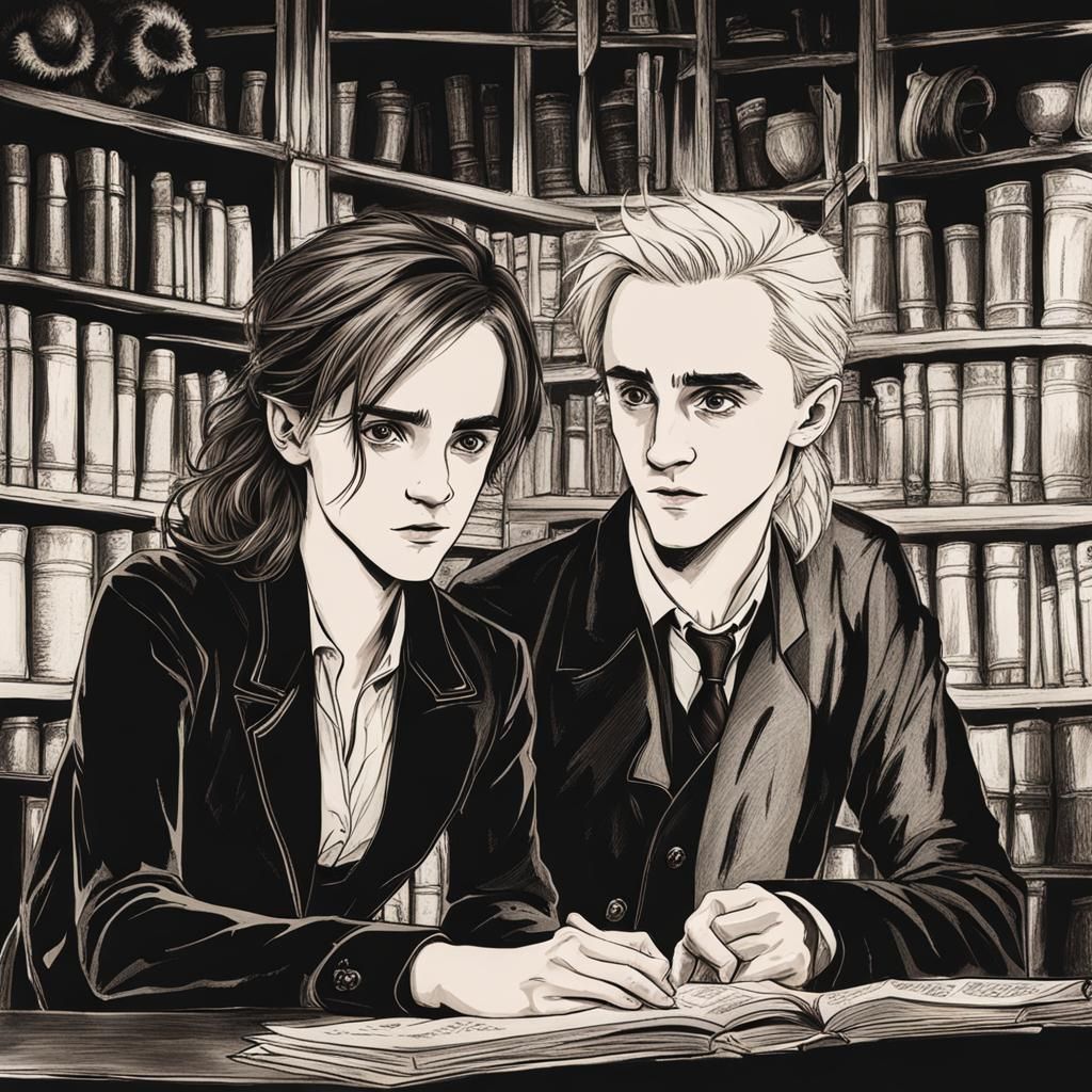 Hermione and Draco Romance: AI Generated Image