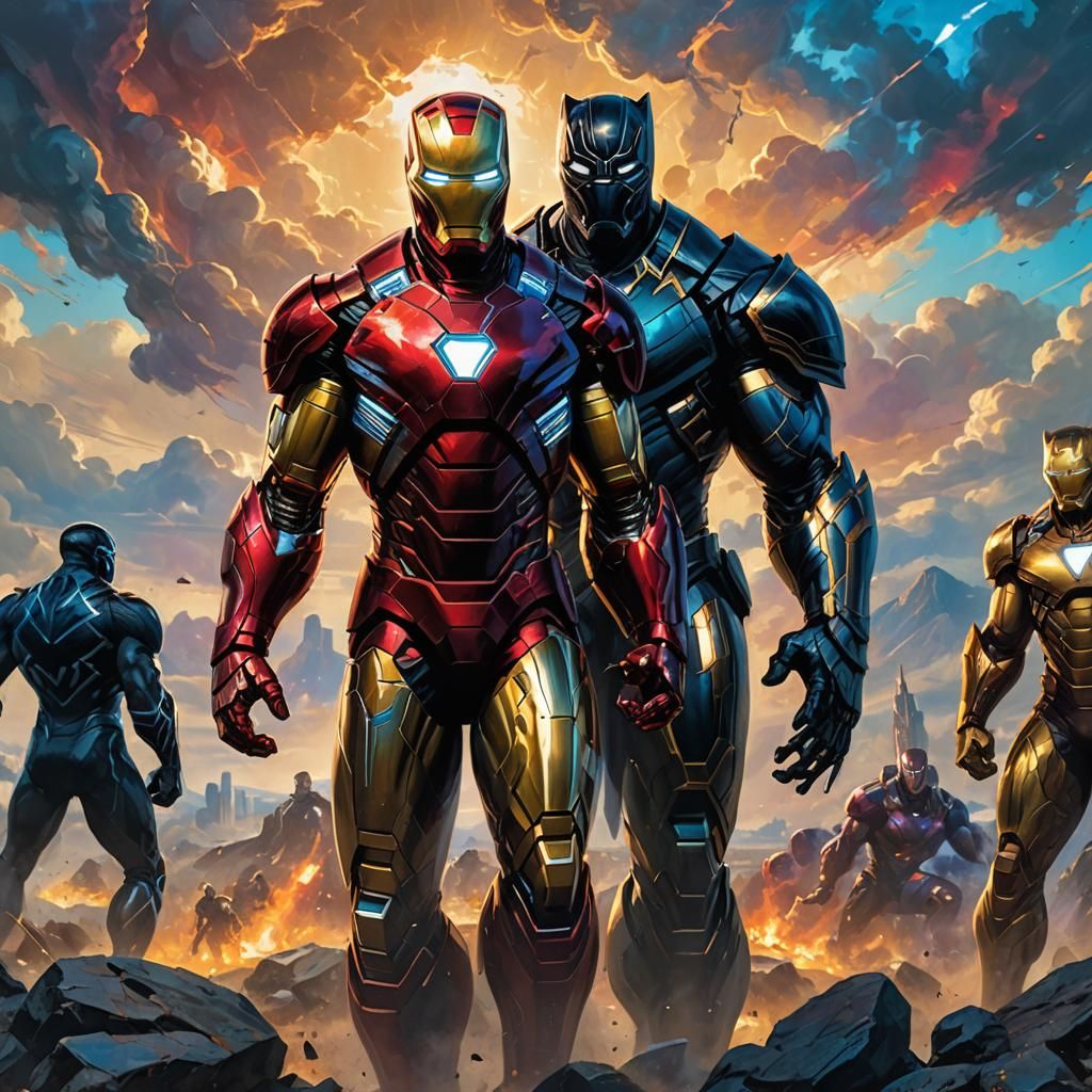 Iron Man and Black Panther Battlefield Concept Art