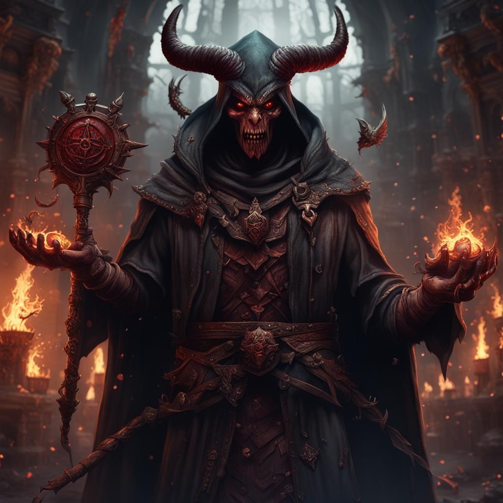 Dark Fantasy Cultist Character Art in Vivid Colors