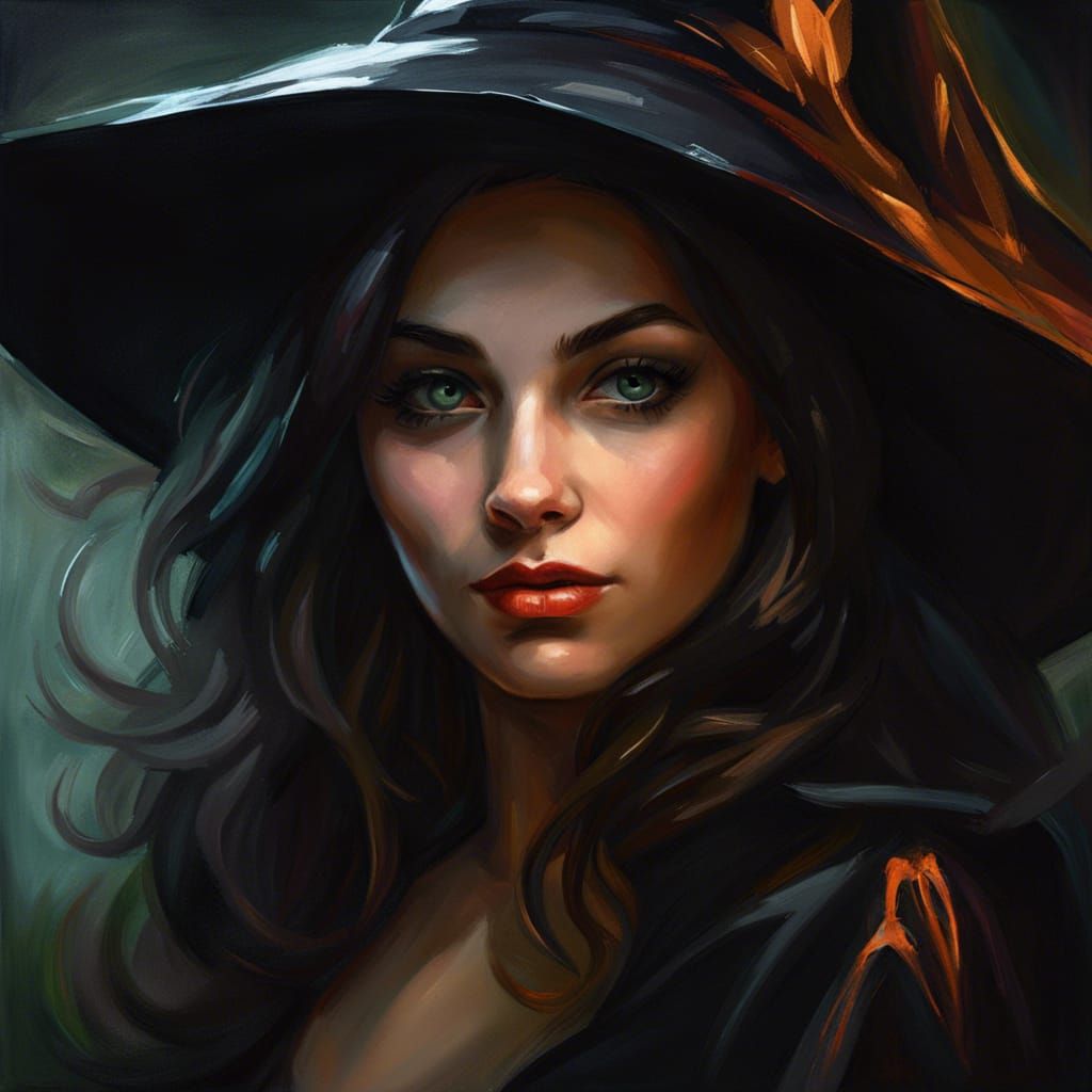 Enchanting Witch Portrait with Volumetric Lighting