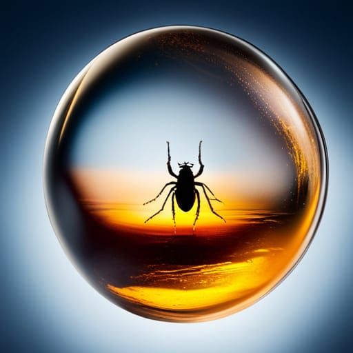 Insect Preserved Forever Inside Amber Stone
