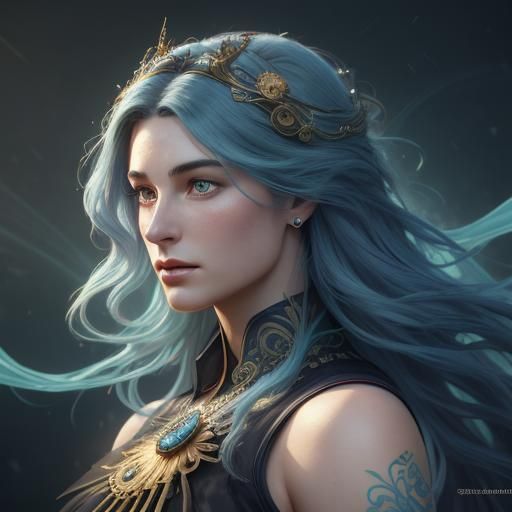 Surreal Art Nouveau Portrait with Ethereal Lighting