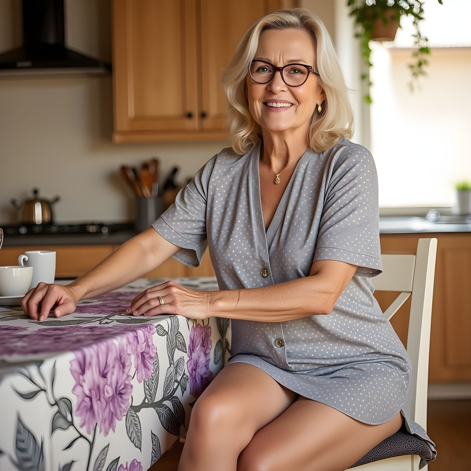 Serene Woman at Home, Captured in Realistic Portrait